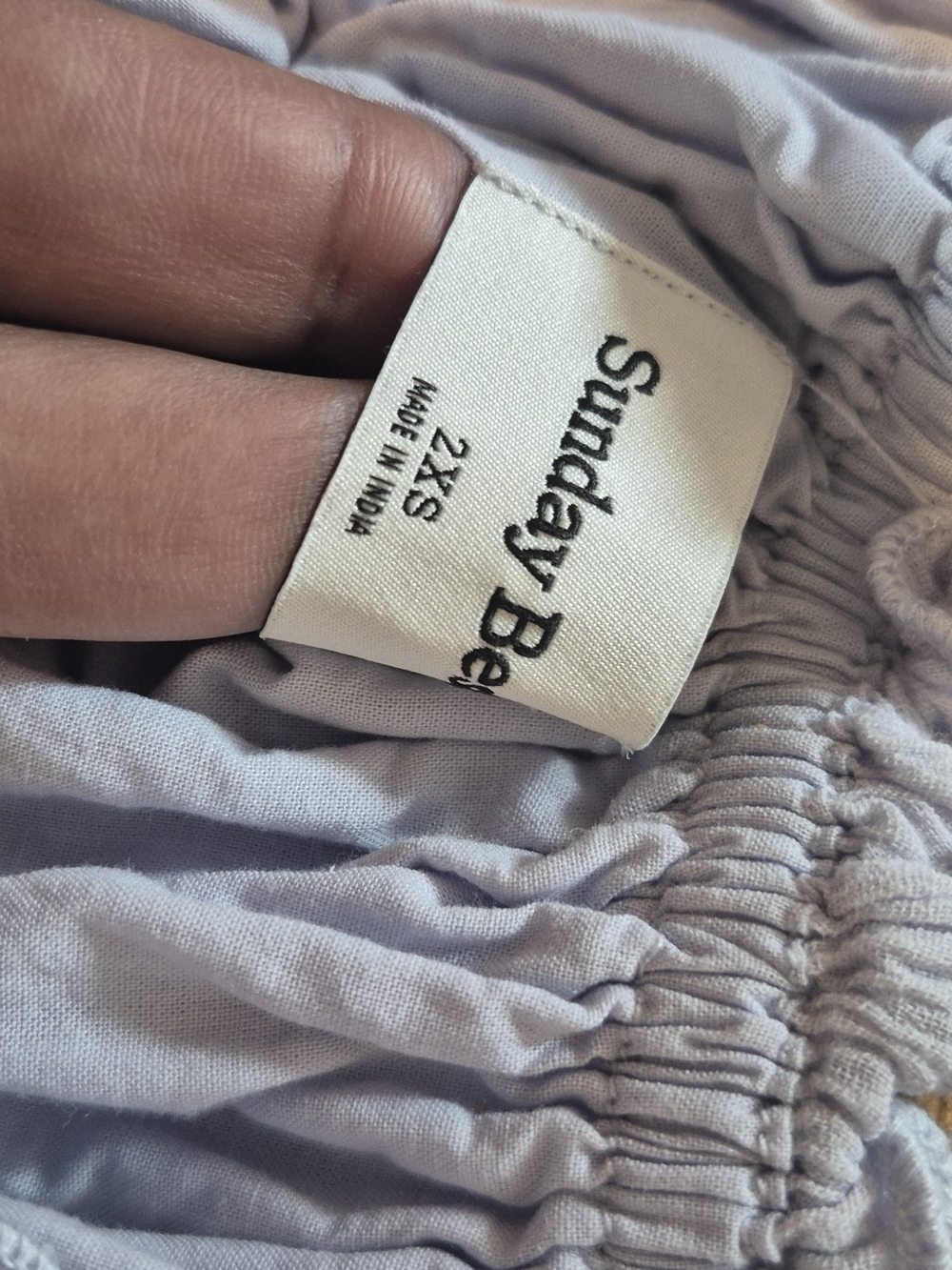 Sunday Best Lilac Puff-Sleeve Cotton Dress - Picture 6 of 7